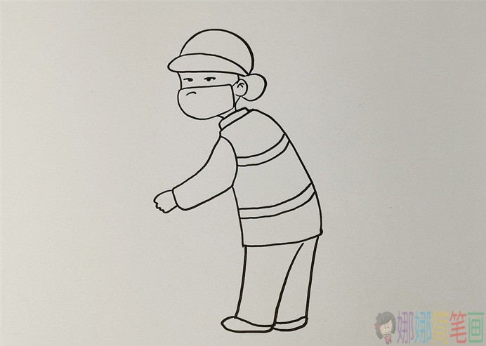 环卫工人简笔画彩色