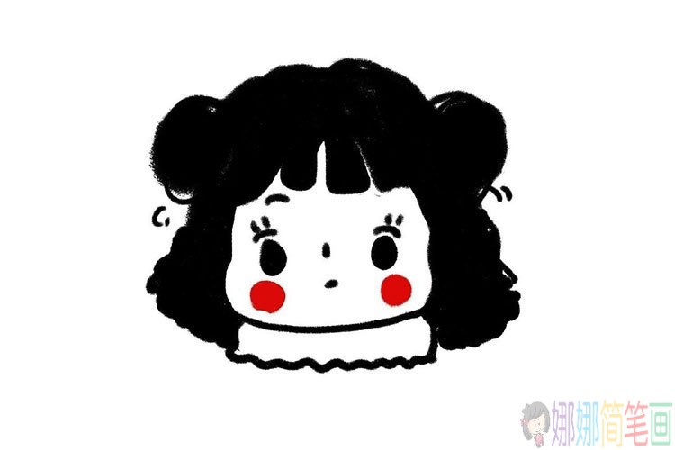 一组可爱小女孩的简笔画头像