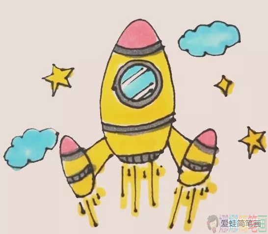 宇宙飞船简笔画,火箭简笔画
