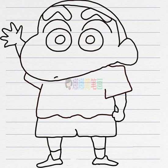 蜡笔小新简笔画,蜡笔小新怎么画教程