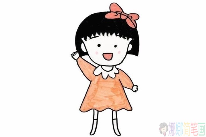樱桃小丸子的画法,小丸子简笔画图片大全