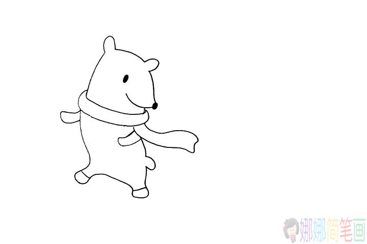 可爱的北极熊怎么画,北极熊简笔画法步骤