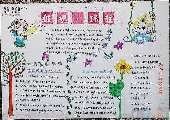 小学生低碳环保主题手抄报