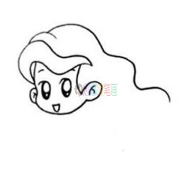 小美人鱼儿童画法步骤,美人鱼简笔画