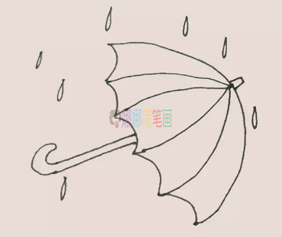 彩色雨伞的画法教程,雨伞简笔画