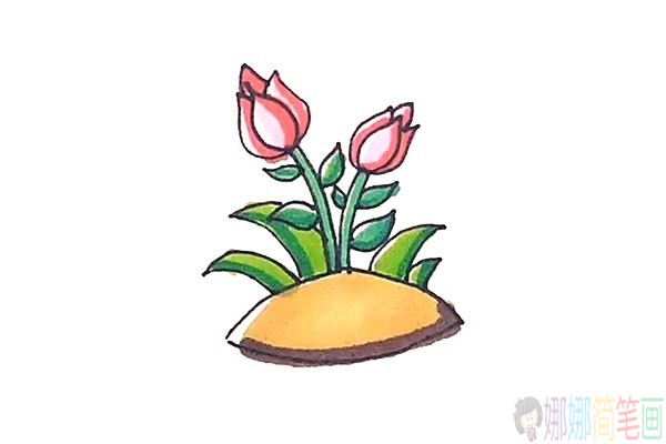 月季花怎么画,月季花简笔画法