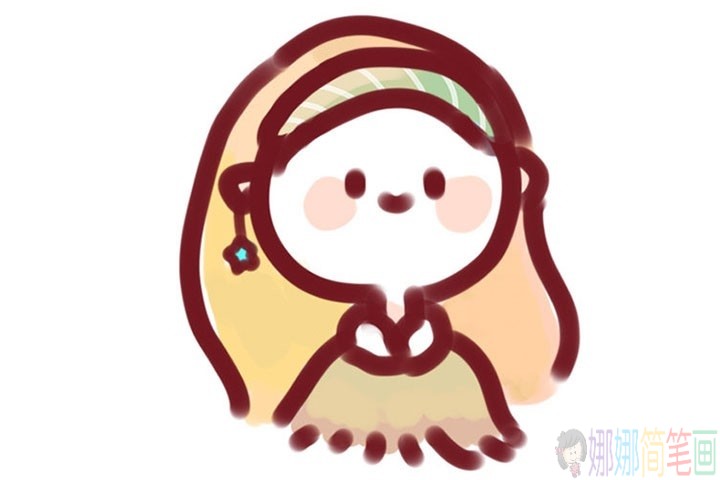 冬季的可爱少女简笔画图集