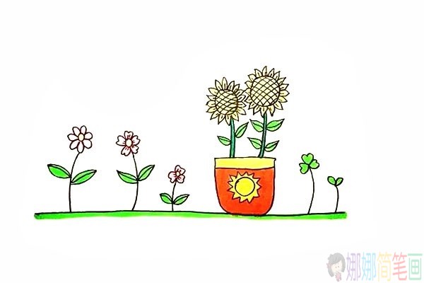 好看的向日葵的简笔画,向日癸的画法