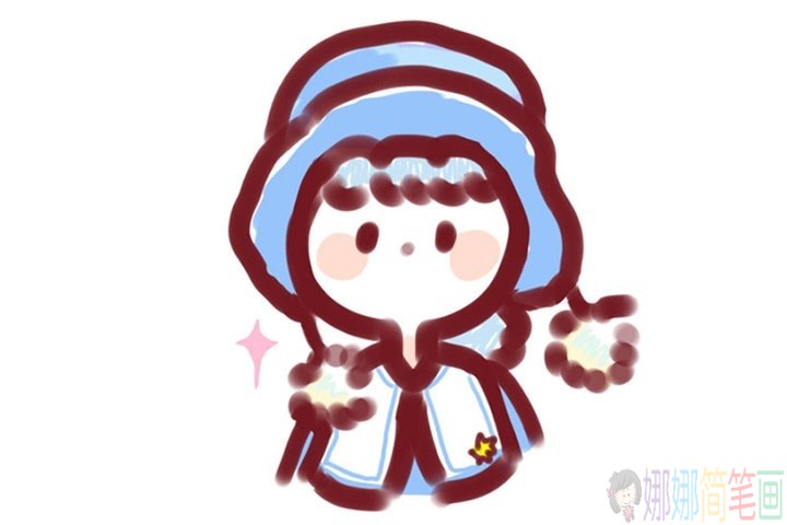 冬季的可爱少女简笔画图集