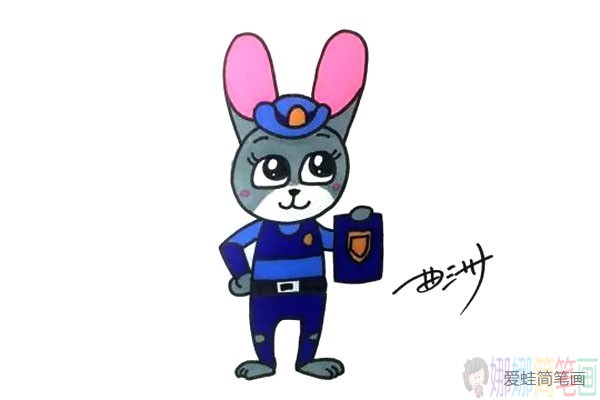 疯狂动物城兔子警官怎么画,兔子警察朱迪简笔画