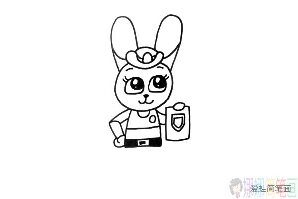 疯狂动物城兔子警官怎么画,兔子警察朱迪简笔画
