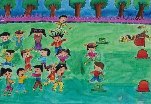 小学生冬季运动会优秀绘画作品