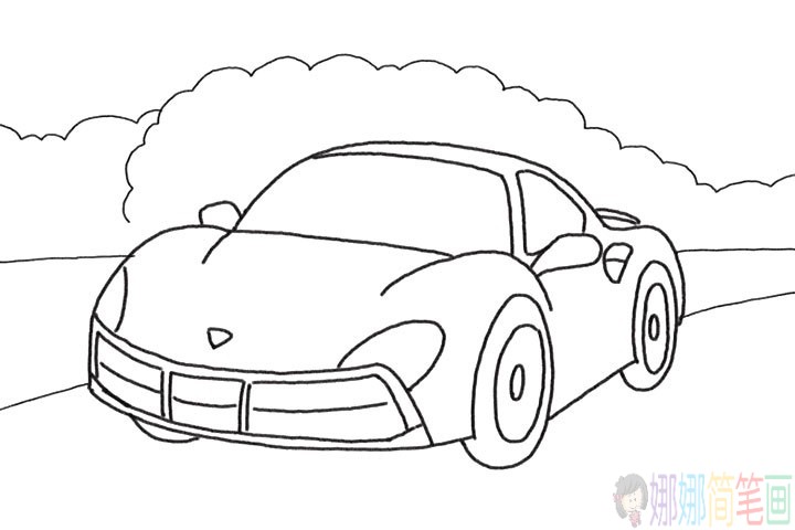 酷炫的跑车儿童简笔画,汽车简笔画步骤
