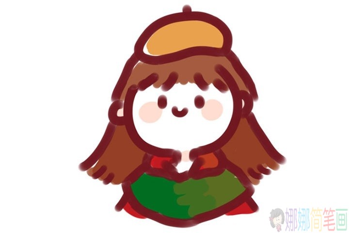 冬季的可爱少女简笔画图集