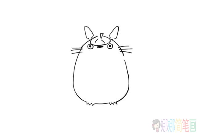 龙猫简笔画图片,龙猫简笔画步骤