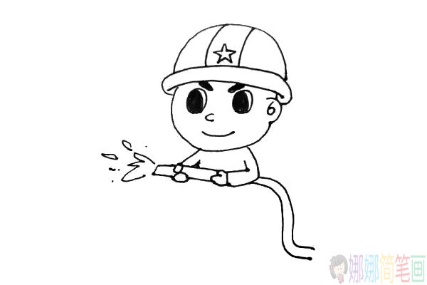 消防员怎么画,消防员简笔画图片大全