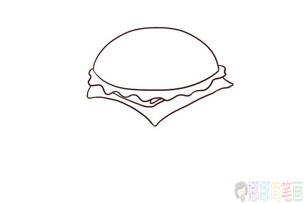 汉堡包怎么画,汉堡包简笔画步骤