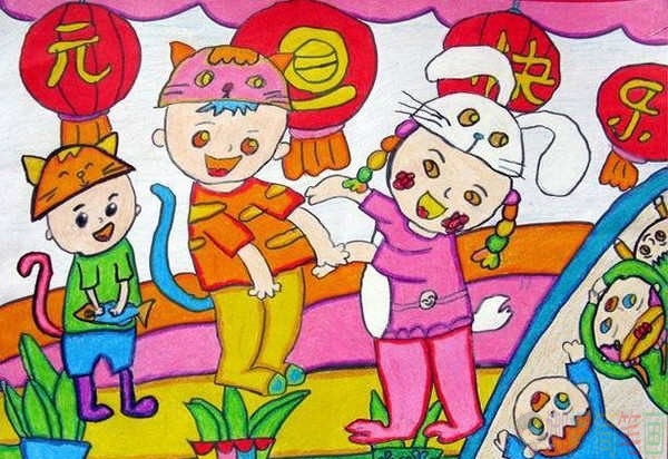 迎接2020元旦儿童绘画作品