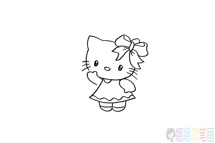hello kitty怎么画,凯蒂猫的简笔画教程