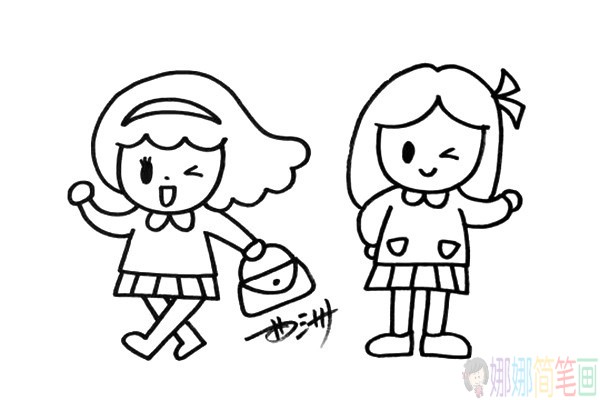 简单可爱的小女孩简笔画步骤