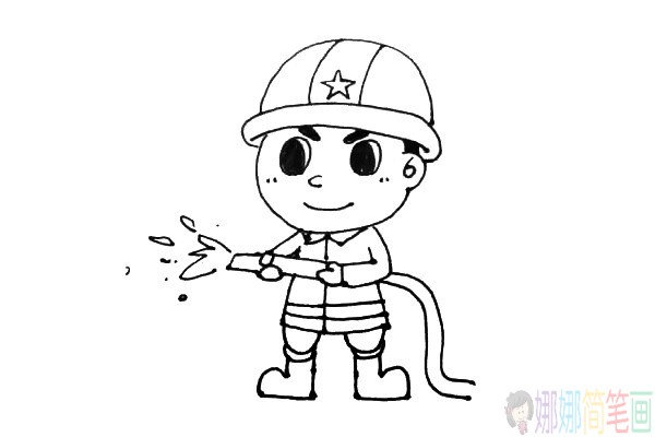 消防员怎么画,消防员简笔画图片大全