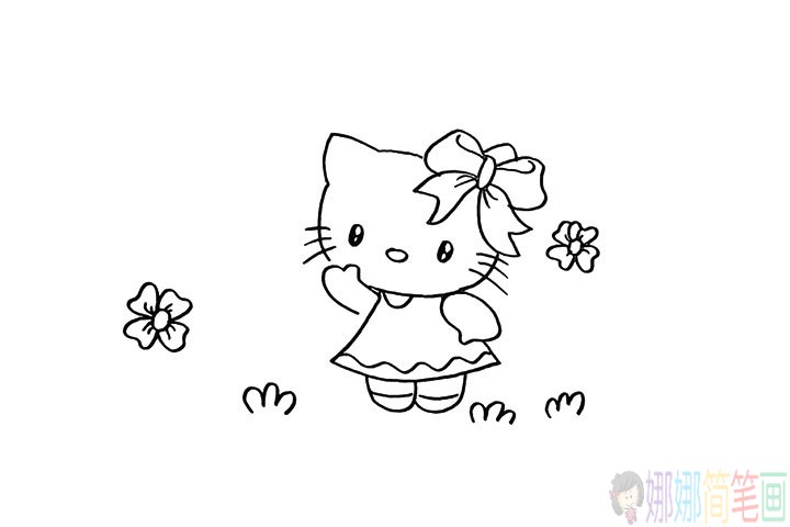 hello kitty怎么画,凯蒂猫的简笔画教程
