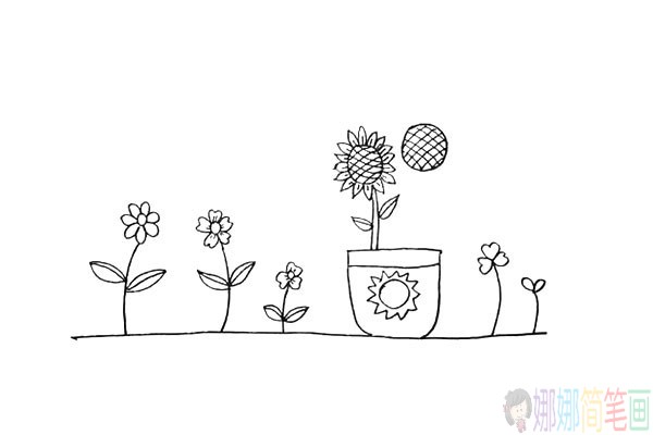 好看的向日葵的简笔画,向日癸的画法