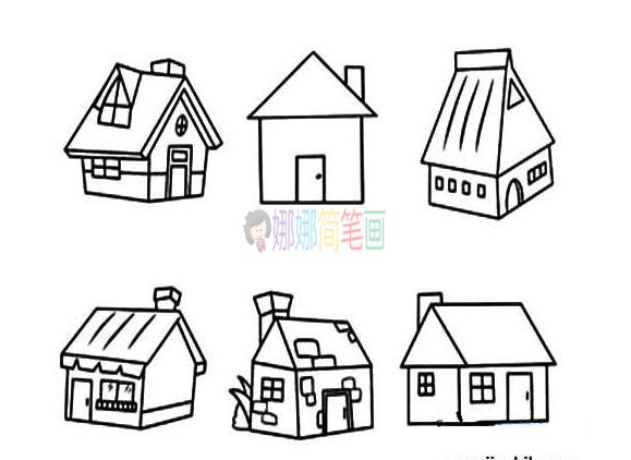 彩色房子简笔画,小房子简笔画教程