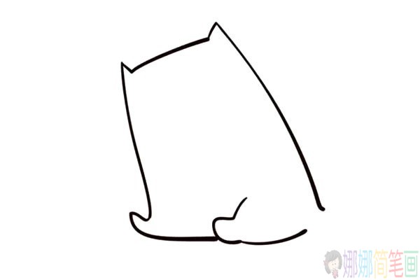 小猫钓鱼简笔画步骤,小猫钓鱼画画教程