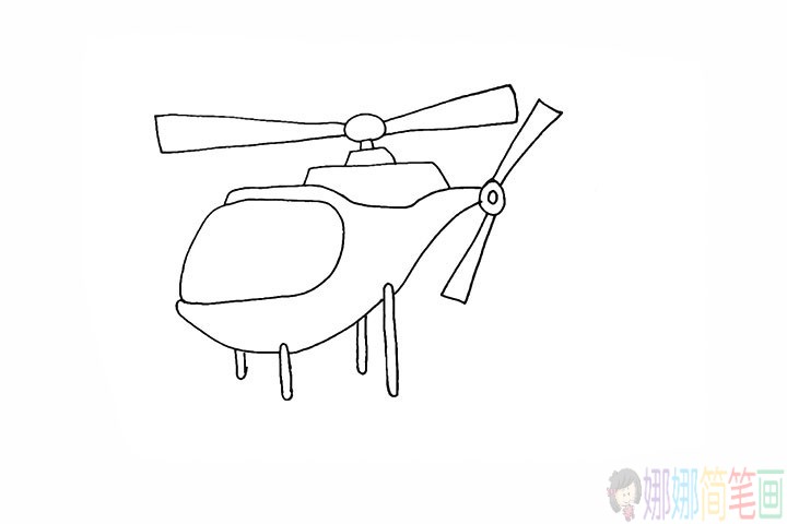直升飞机简笔画儿童,直升飞机儿童画步骤