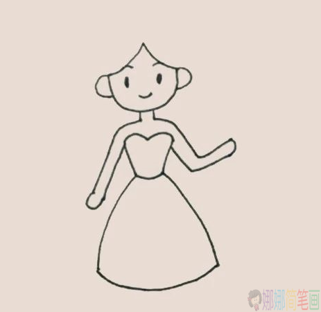 公主简笔画步骤,公主怎么画