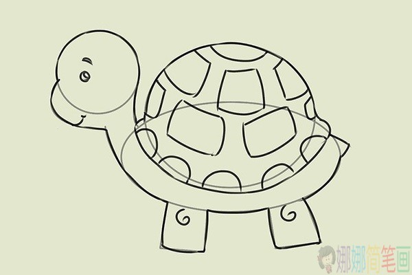 乌龟简笔画,小朋友怎么画乌龟