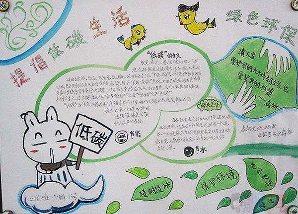 小学生低碳环保主题手抄报