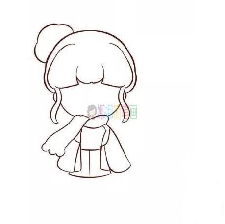 戴围巾的女孩简笔画,冬天的女孩简笔画