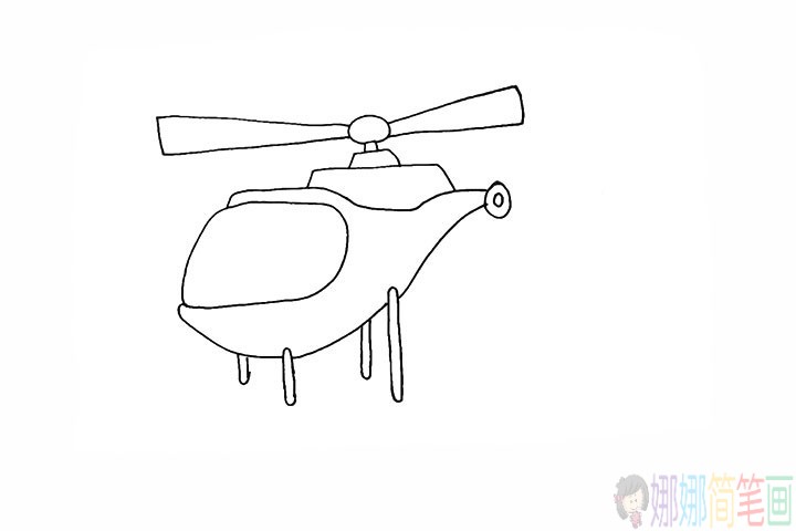 直升飞机简笔画儿童,直升飞机儿童画步骤