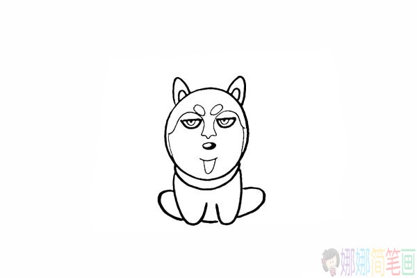 蠢萌的哈士奇简笔画,小狗怎么画