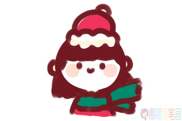冬季的可爱少女简笔画图集