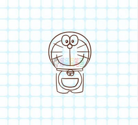 哆啦A梦机器猫简笔画,机器猫的画法步骤