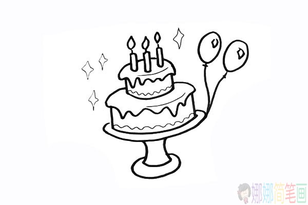 生日蛋糕怎么画,生日蛋糕儿童简笔画