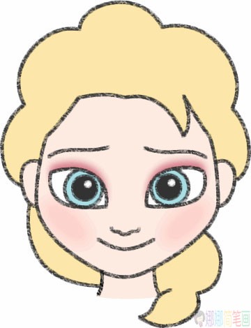 冰雪奇缘公主艾莎简笔画