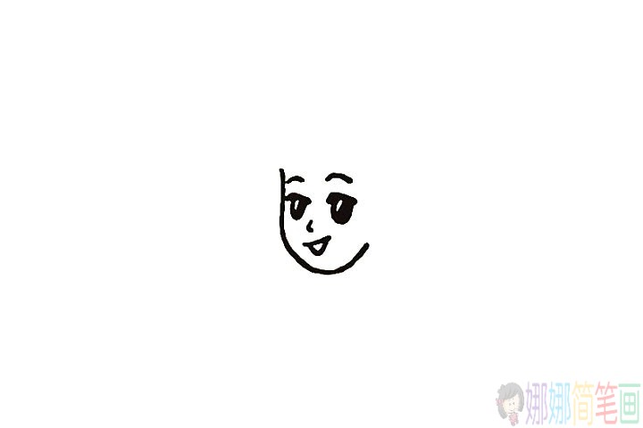 春节小女孩贴福字简笔画
