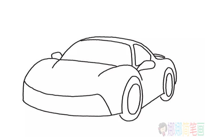 酷炫的跑车儿童简笔画,汽车简笔画步骤