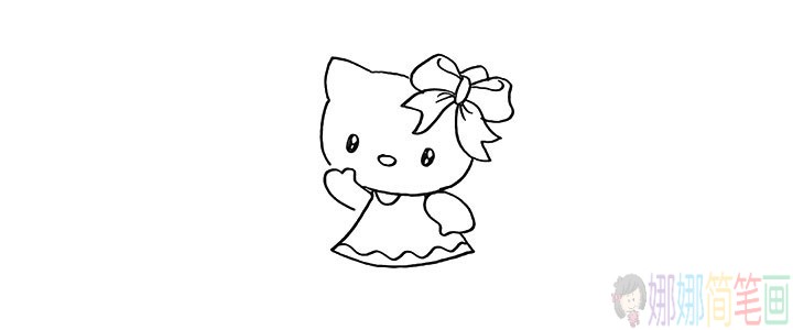 hello kitty怎么画,凯蒂猫的简笔画教程