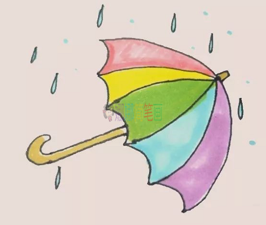 彩色雨伞的画法教程,雨伞简笔画