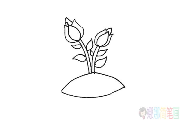 月季花怎么画,月季花简笔画法