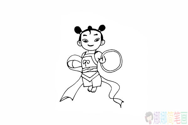 怎么画哪吒,哪吒简笔画步骤图片