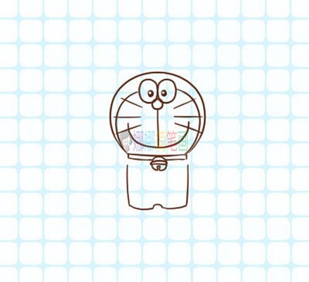 哆啦A梦机器猫简笔画,机器猫的画法步骤
