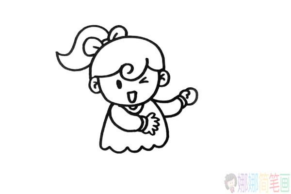 打伞的小女孩简笔画
