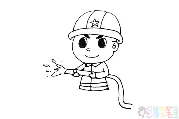消防员怎么画,消防员简笔画图片大全