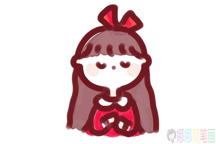 冬季的可爱少女简笔画图集